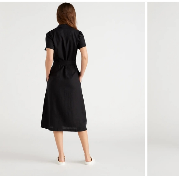 New Quince Linen Dress in Black - Picture 4 of 9